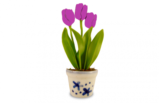 Klei tulpen in db potpaars 0